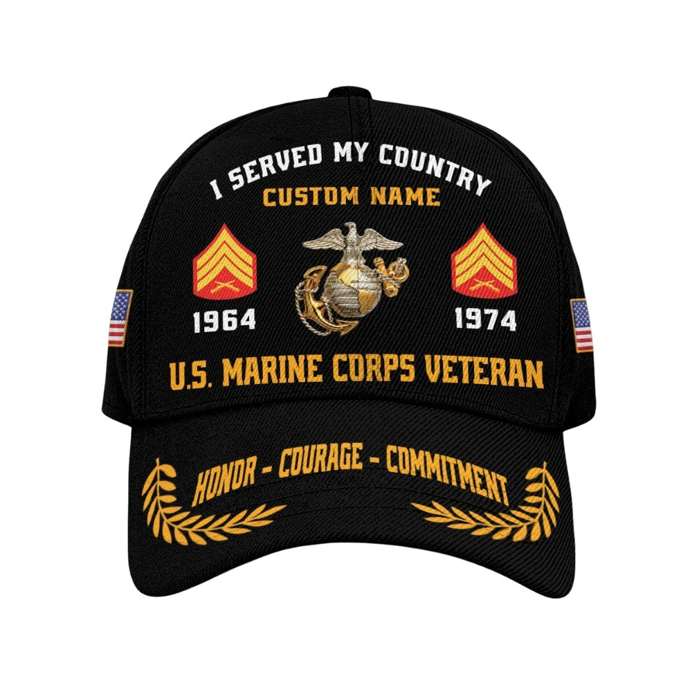 Premium Custom USMC Veteran Hat VPVC020482, Cap For Marine Veterans, Gifts For Veterans Day, Father’s Day