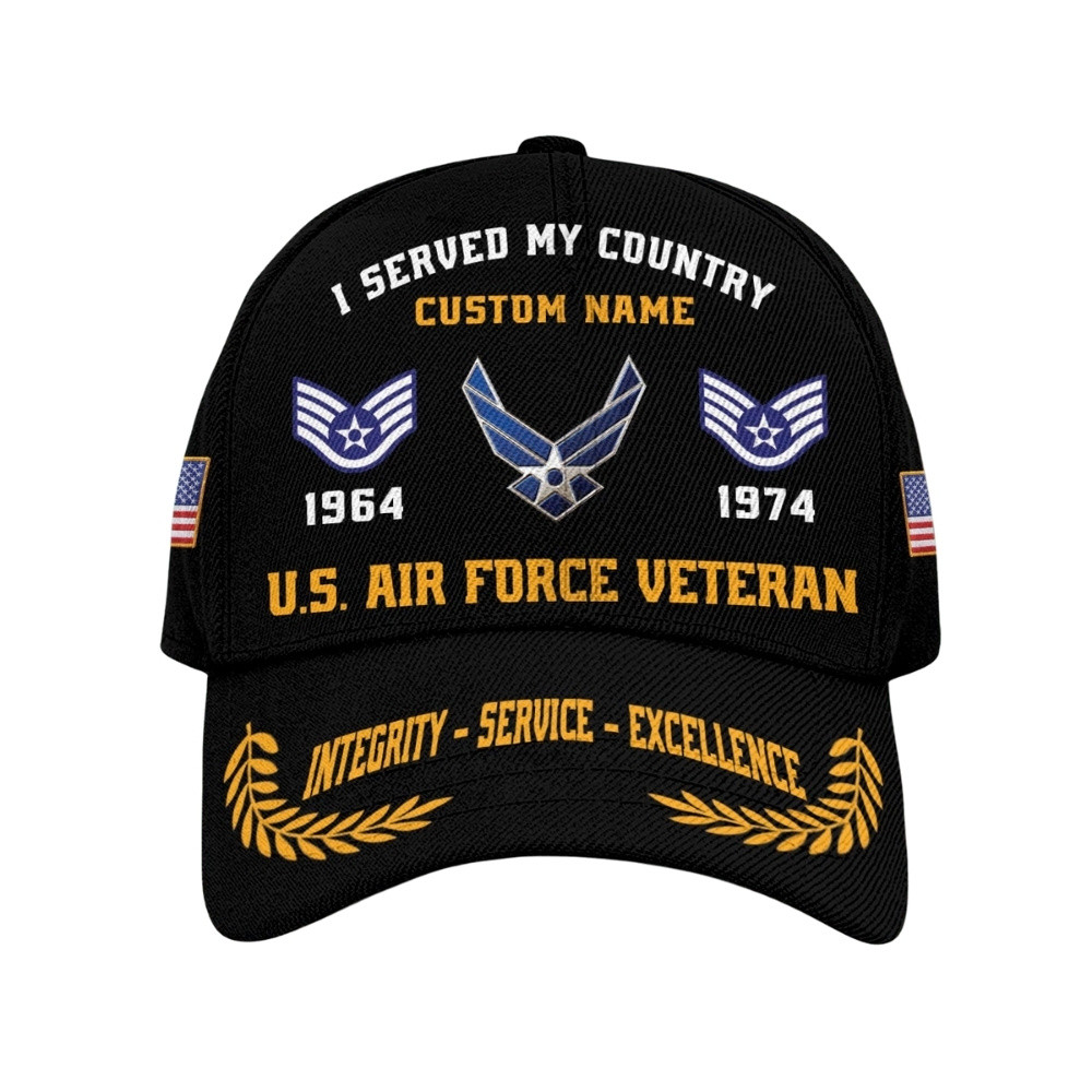 Premium Custom USAF Veteran Hat VPVC020483, Cap For Air Force Veterans, Gifts For Veterans Day, Father’s Day