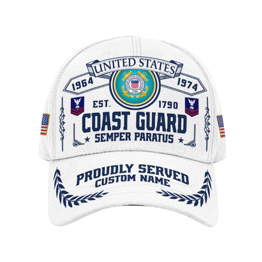 Premium Custom USCG Veteran Hat VPVC020489, Cap For Coast Guard Veterans, Gifts For Veterans Day, Father’s Day