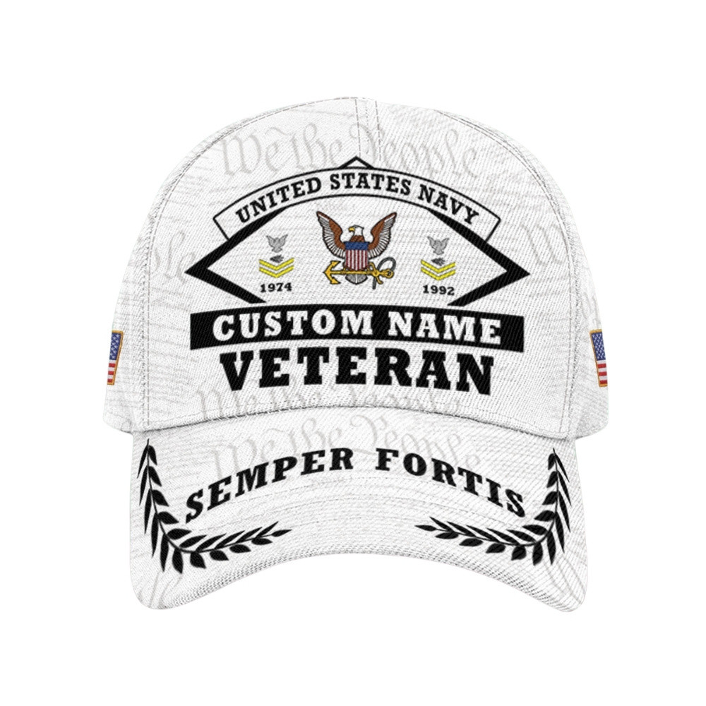 Premium Custom US Navy Veteran Hat VPVC020491, Cap For Navy Veterans, Gifts For Veterans Day, Father’s Day