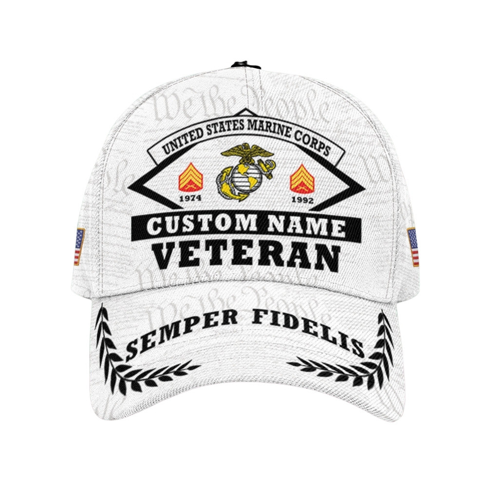 Premium Custom USMC Veteran Hat VPVC020492, Cap For Marine Veterans, Gifts For Veterans Day, Father’s Day