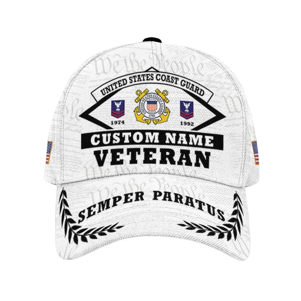 Premium Custom USCG Veteran Hat VPVC020494, Cap For Coast Guard Veterans, Gifts For Veterans Day, Father’s Day