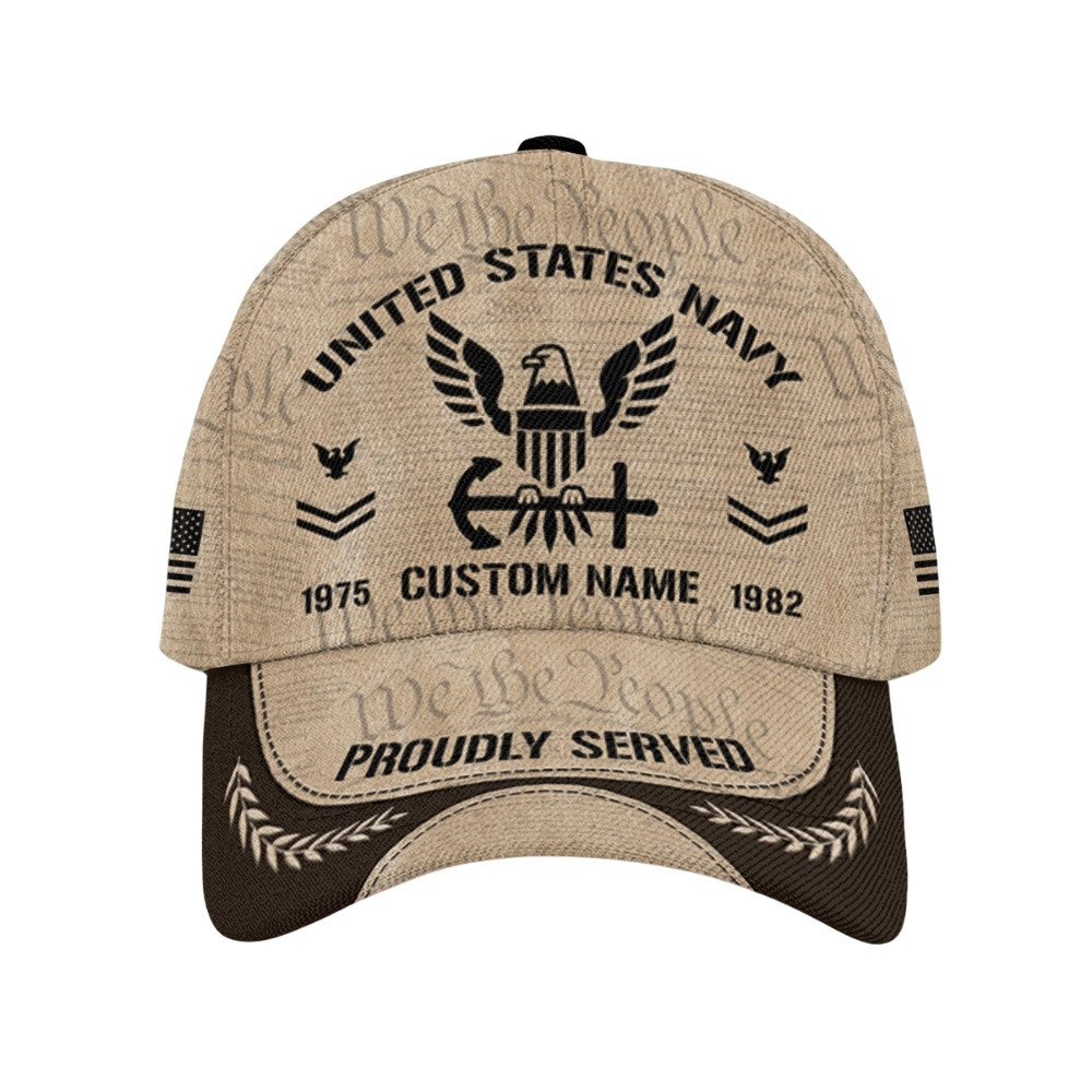 Premium Custom US Navy Veteran Hat VPVC020496, Cap For Navy Veterans, Gifts For Veterans Day, Father’s Day