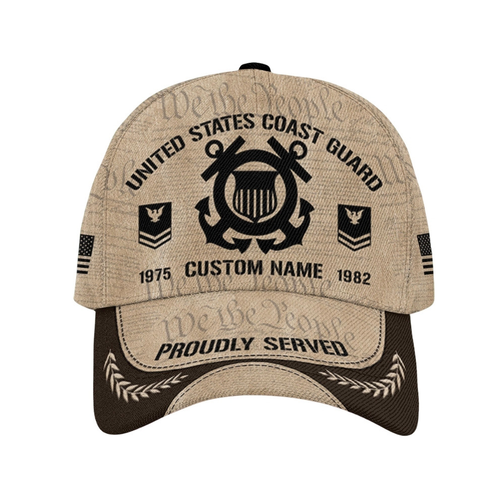 Premium Custom USCG Veteran Hat VPVC020499, Cap For Coast Guard Veterans, Gifts For Veterans Day, Father’s Day