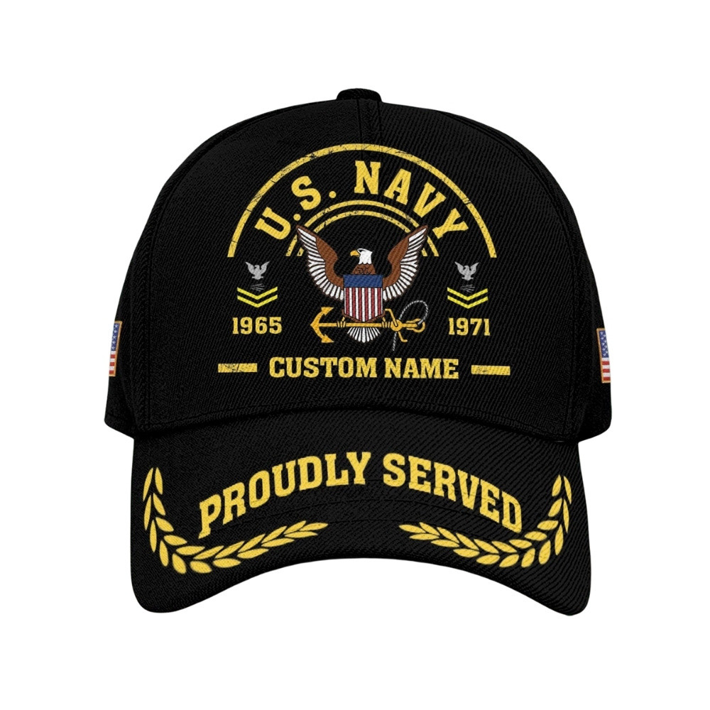 Premium Custom US Navy Veteran Hat VPVC020501, Cap For Navy Veterans, Gifts For Veterans Day, Father’s Day