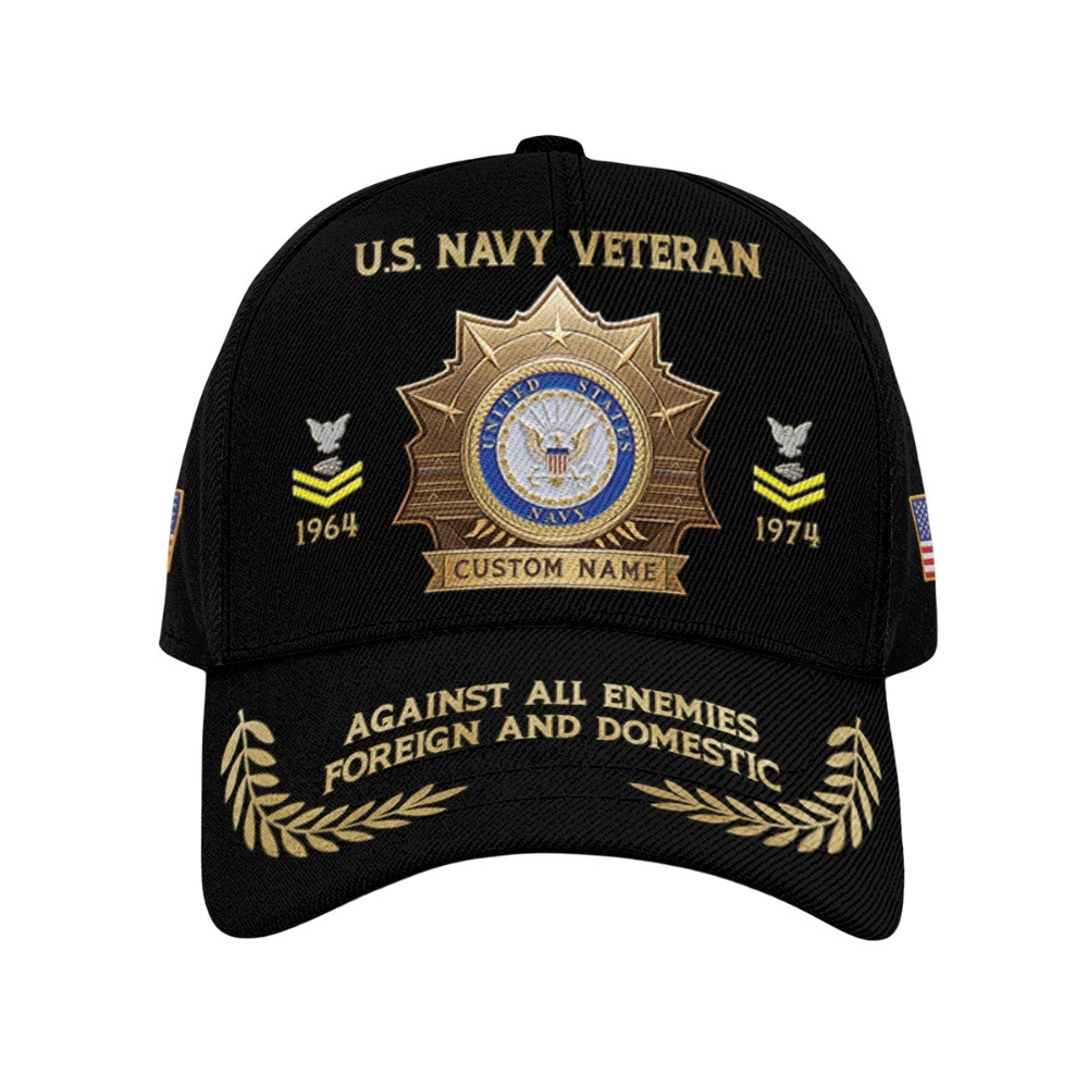 Premium Custom US Navy Veteran Hat VPVC020506, Cap For Navy Veterans, Gifts For Veterans Day, Father’s Day