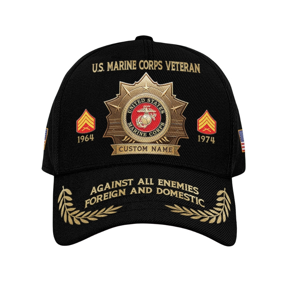 Premium Custom USMC Veteran Hat VPVC020507, Cap For Marine Veterans, Gifts For Veterans Day, Father’s Day