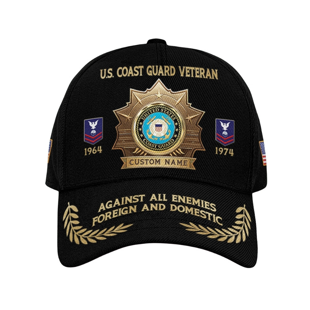 Premium Custom USCG Veteran Hat VPVC020509, Cap For Coast Guard Veterans, Gifts For Veterans Day, Father’s Day