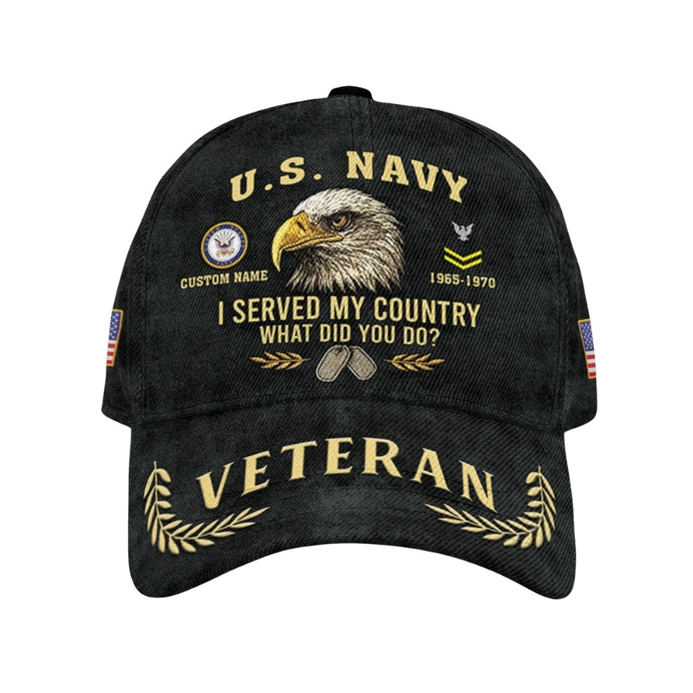 Premium Custom US Navy Veteran Hat VPVC020511, Cap For Navy Veterans, Gifts For Veterans Day, Father’s Day
