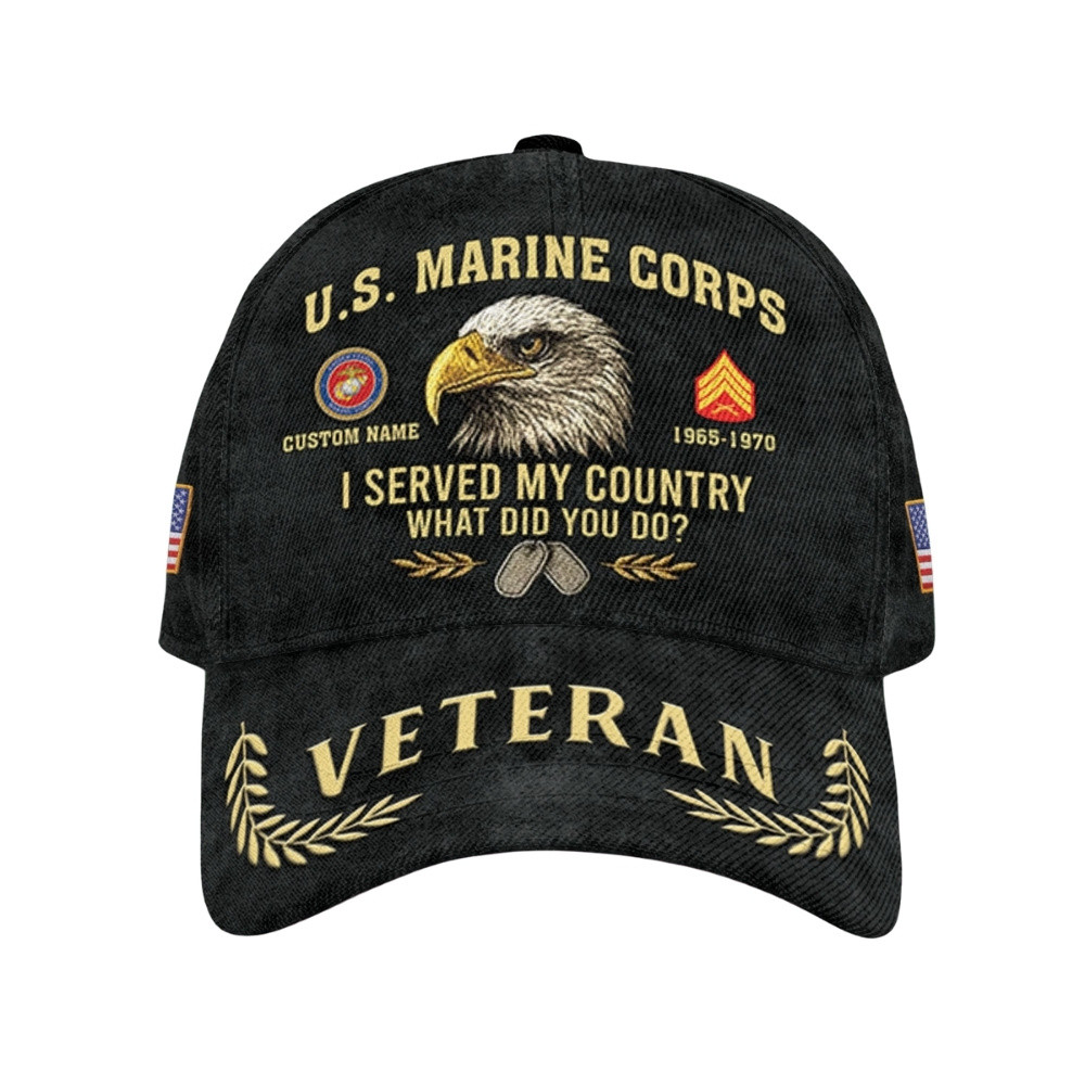 Premium Custom USMC Veteran Hat VPVC020512, Cap For Marine Veterans, Gifts For Veterans Day, Father’s Day