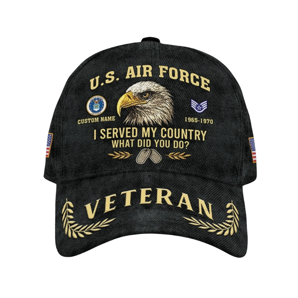 Premium Custom USAF Veteran Hat VPVC020513, Cap For Air Force Veterans, Gifts For Veterans Day, Father’s Day
