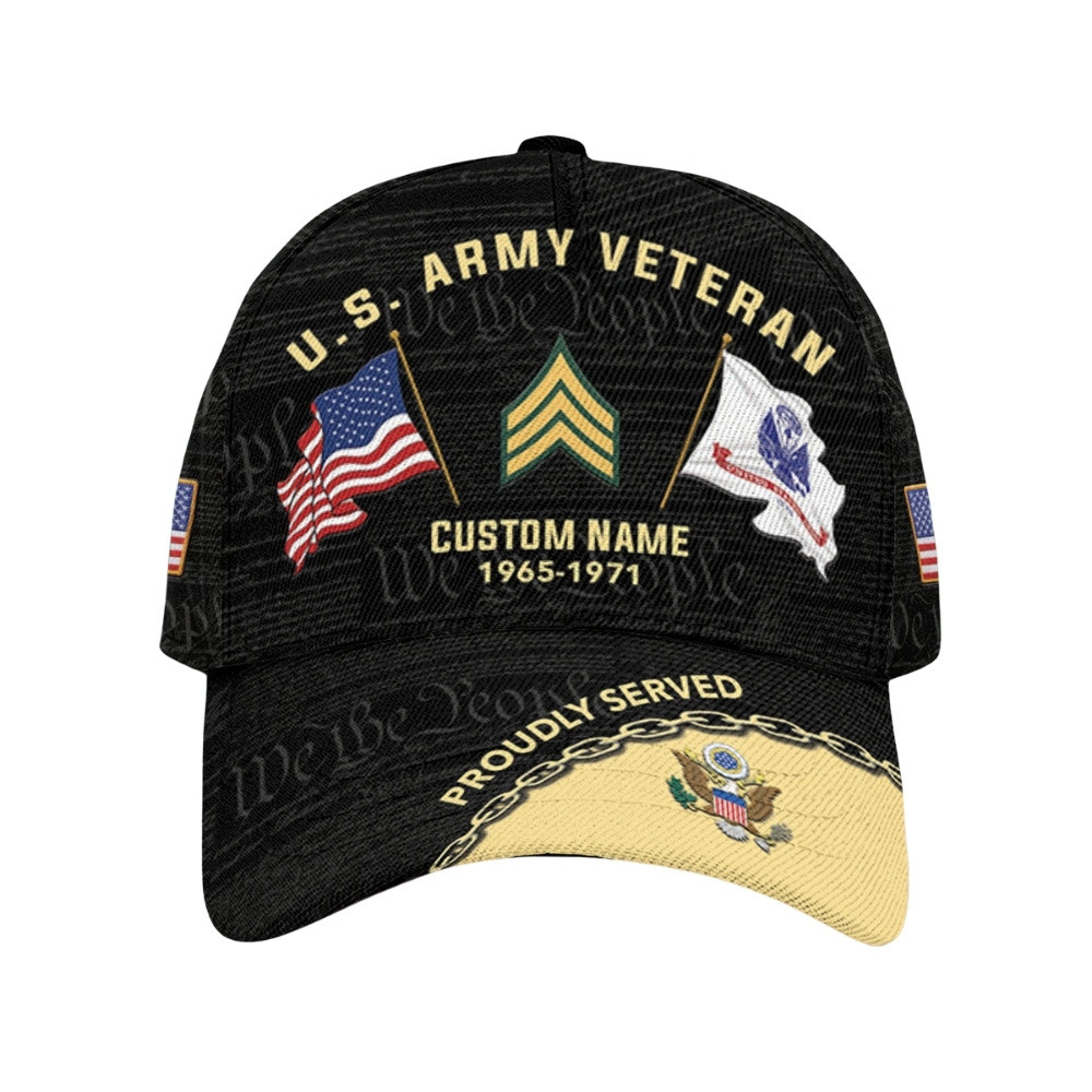 Premium Custom US Army Veteran Hat VPVC020515, Cap For Army Veterans, Gifts For Veterans Day, Father’s Day