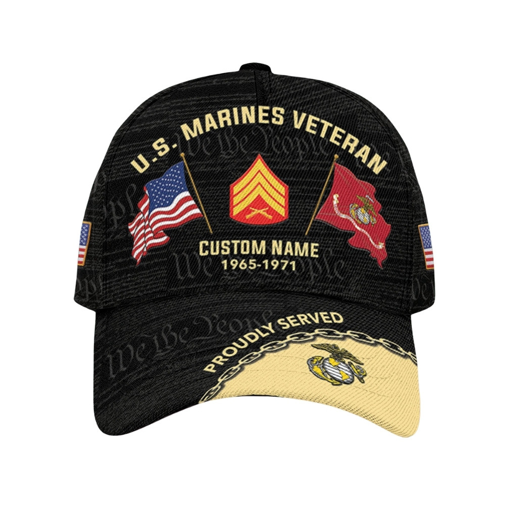 Premium Custom USMC Veteran Hat VPVC020517, Cap For Marine Veterans, Gifts For Veterans Day, Father’s Day