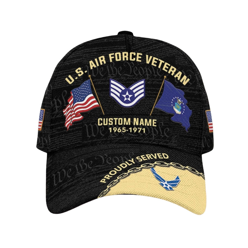 Premium Custom USAF Veteran Hat VPVC020518, Cap For Air Force Veterans, Gifts For Veterans Day, Father’s Day