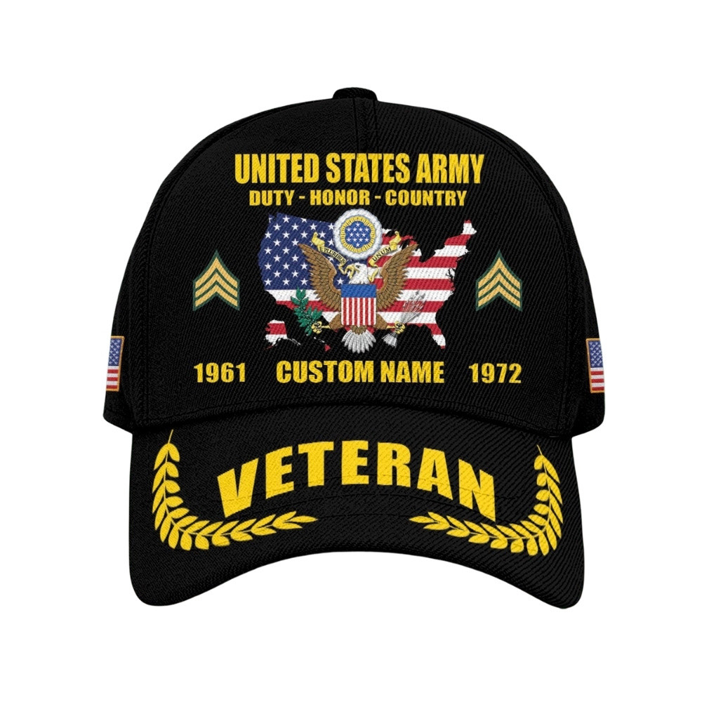 Premium Custom US Army Veteran Hat VPVC020520, Cap For Army Veterans, Gifts For Veterans Day, Father’s Day
