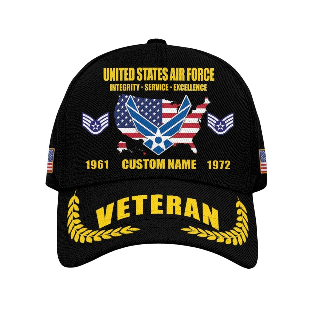 Premium Custom USAF Veteran Hat VPVC020523, Cap For Air Force Veterans, Gifts For Veterans Day, Father’s Day