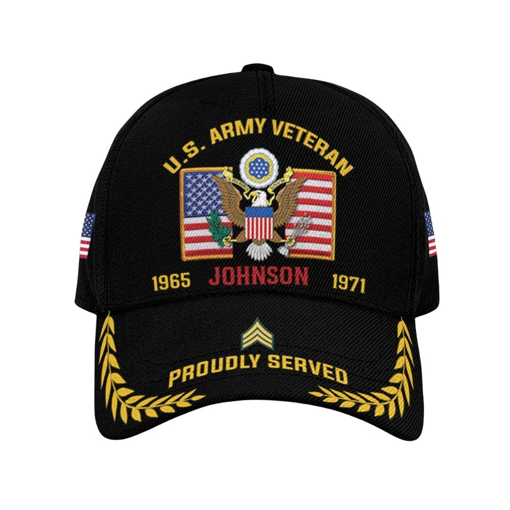 Premium Custom US Army Veteran Hat VPVC020525, Cap For Army Veterans, Gifts For Veterans Day, Father’s Day
