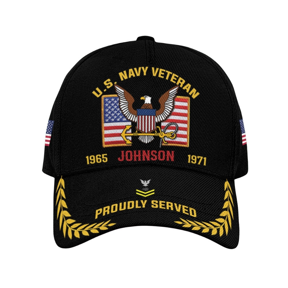 Premium Custom US Navy Veteran Hat VPVC020526, Cap For Navy Veterans, Gifts For Veterans Day, Father’s Day