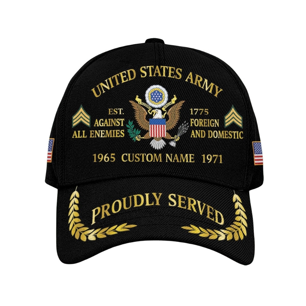 Premium Custom US Army Veteran Hat VPVC020535, Cap For Army Veterans, Gifts For Veterans Day, Father’s Day