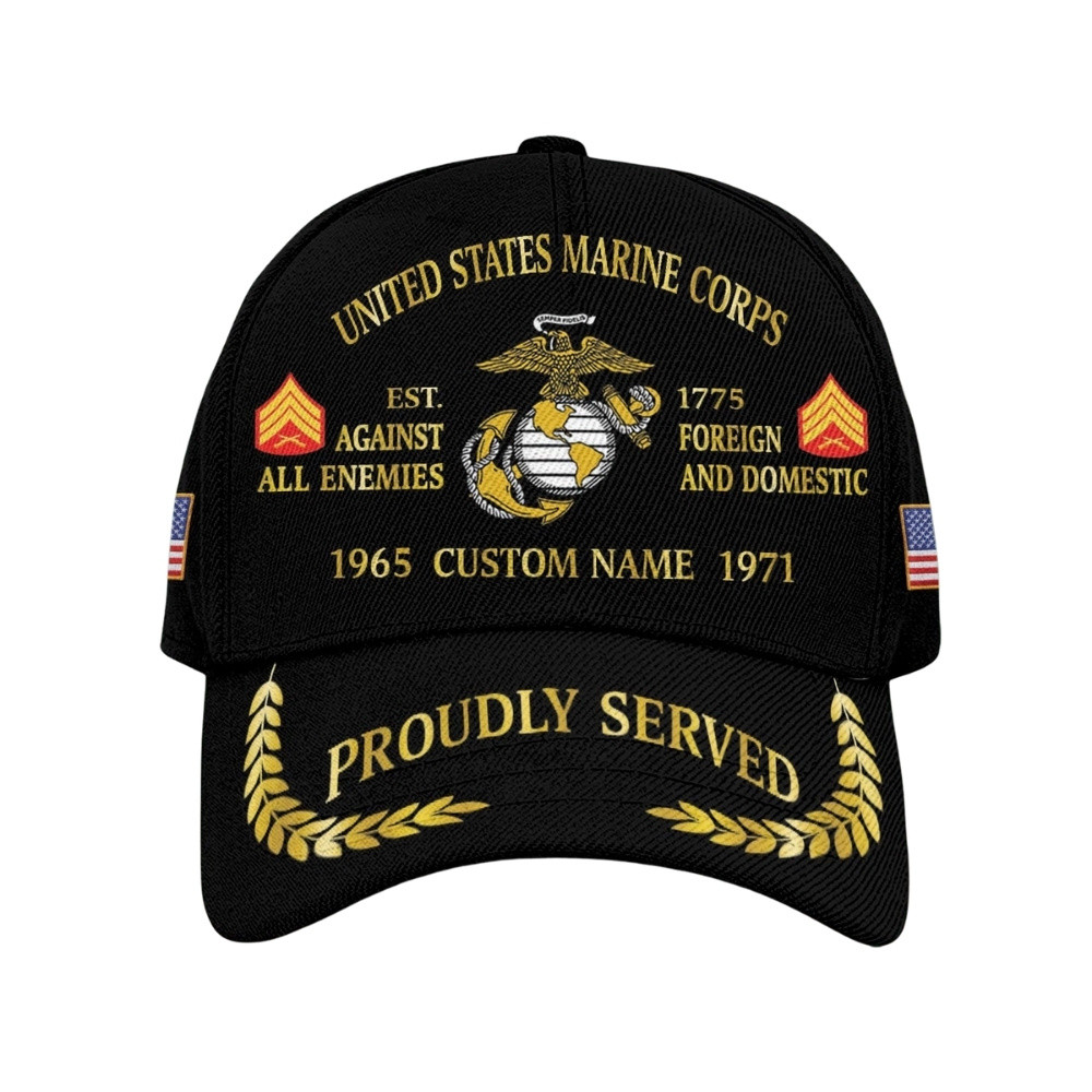 Premium Custom USMC Veteran Hat VPVC020537, Cap For Marine Veterans, Gifts For Veterans Day, Father’s Day