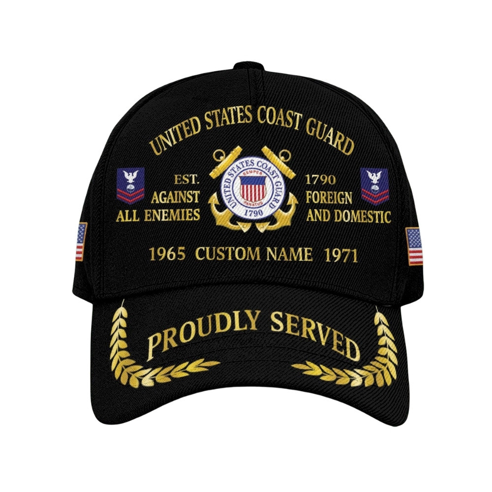 Premium Custom USCG Veteran Hat VPVC020539, Cap For Coast Guard Veterans, Gifts For Veterans Day, Father’s Day