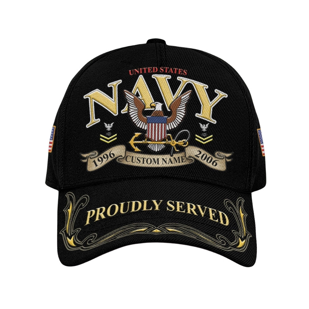 Premium Custom US Navy Veteran Hat VPVC020546, Cap For Navy Veterans, Gifts For Veterans Day, Father’s Day