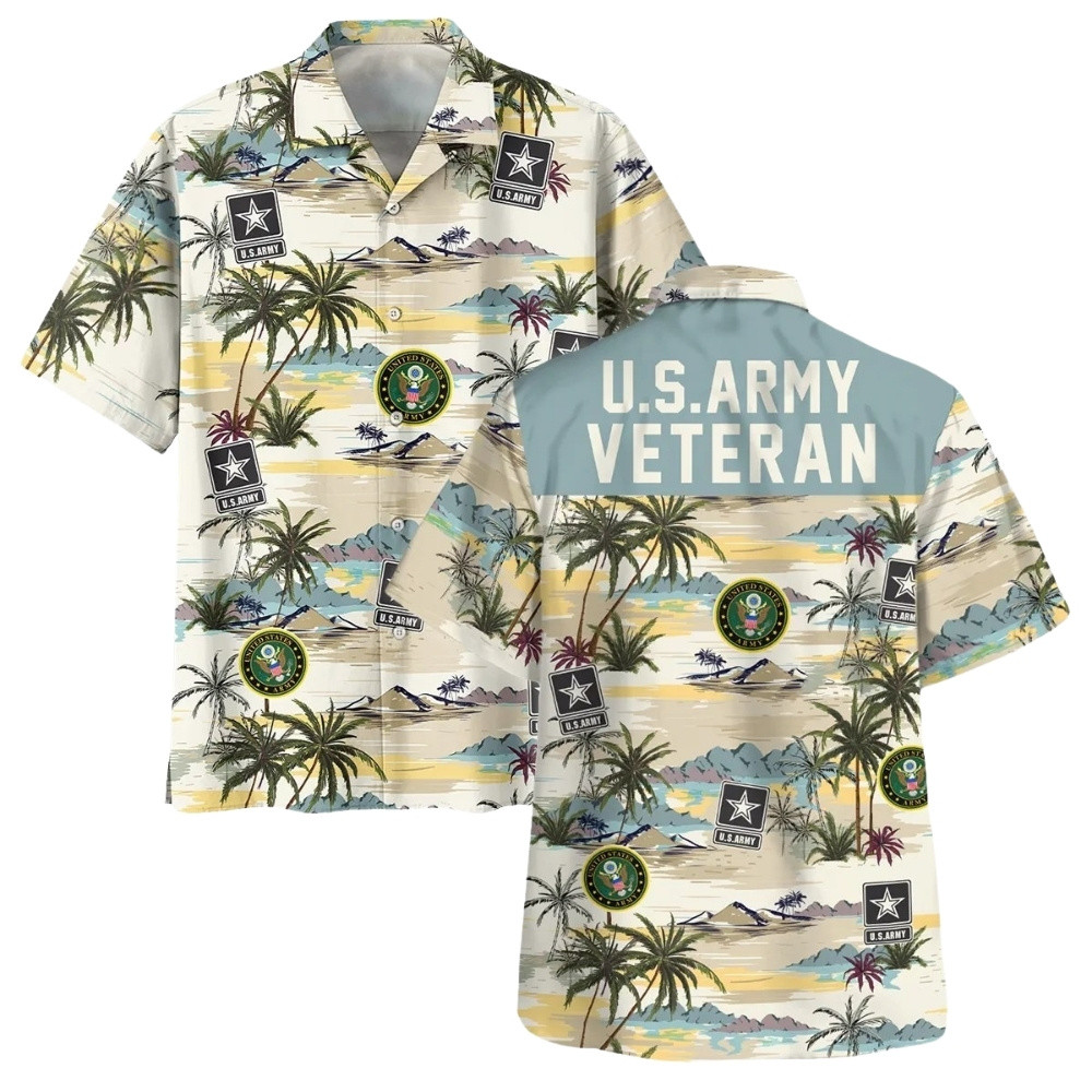 Premium Custom US Army Hawaiian Shirt VPVC408107, Gifts For Army Veteran, Gifts For Veterans Day