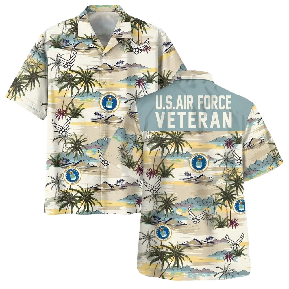 Premium Custom USAF Hawaiian Shirt VPVC408110, Gifts For Air Force Veteran, Gifts For Veterans Day
