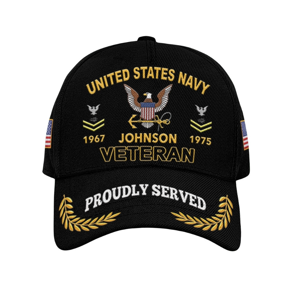 Premium Custom US Navy Veteran Hat VPVC020551, Cap For Navy Veterans, Gifts For Veterans Day, Father’s Day