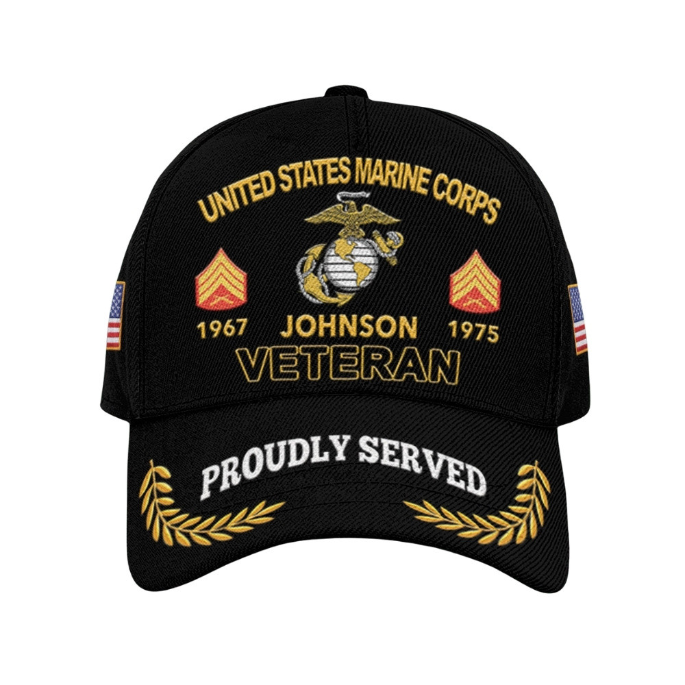 Premium Custom USMC Veteran Hat VPVC020552, Cap For Marine Veterans, Gifts For Veterans Day, Father’s Day