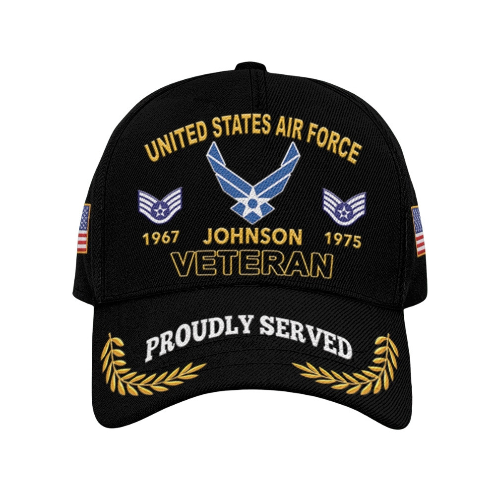 Premium Custom USAF Veteran Hat VPVC020553, Cap For Air Force Veterans, Gifts For Veterans Day, Father’s Day