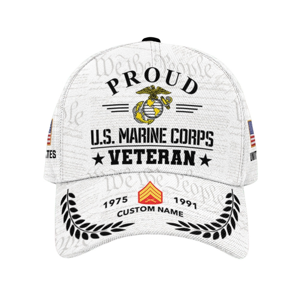Premium Custom USMC Veteran Hat VPVC020557, Cap For Marine Veterans, Gifts For Veterans Day, Father’s Day