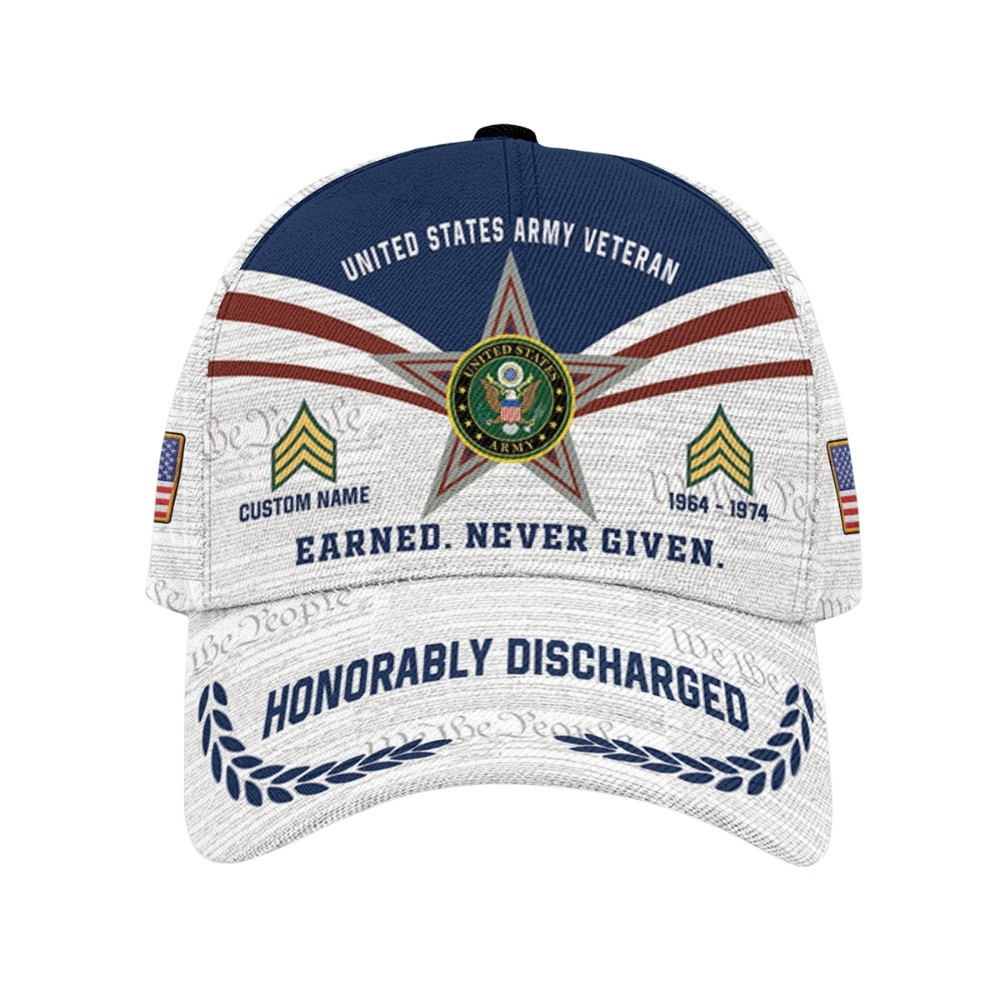 Premium Custom US Army Veteran Hat VPVC020560, Cap For Army Veterans, Gifts For Veterans Day, Father’s Day