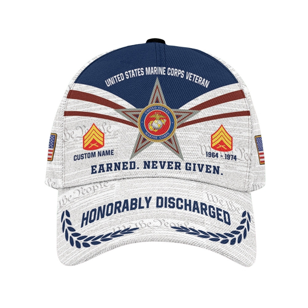 Premium Custom USMC Veteran Hat VPVC020562, Cap For Marine Veterans, Gifts For Veterans Day, Father’s Day