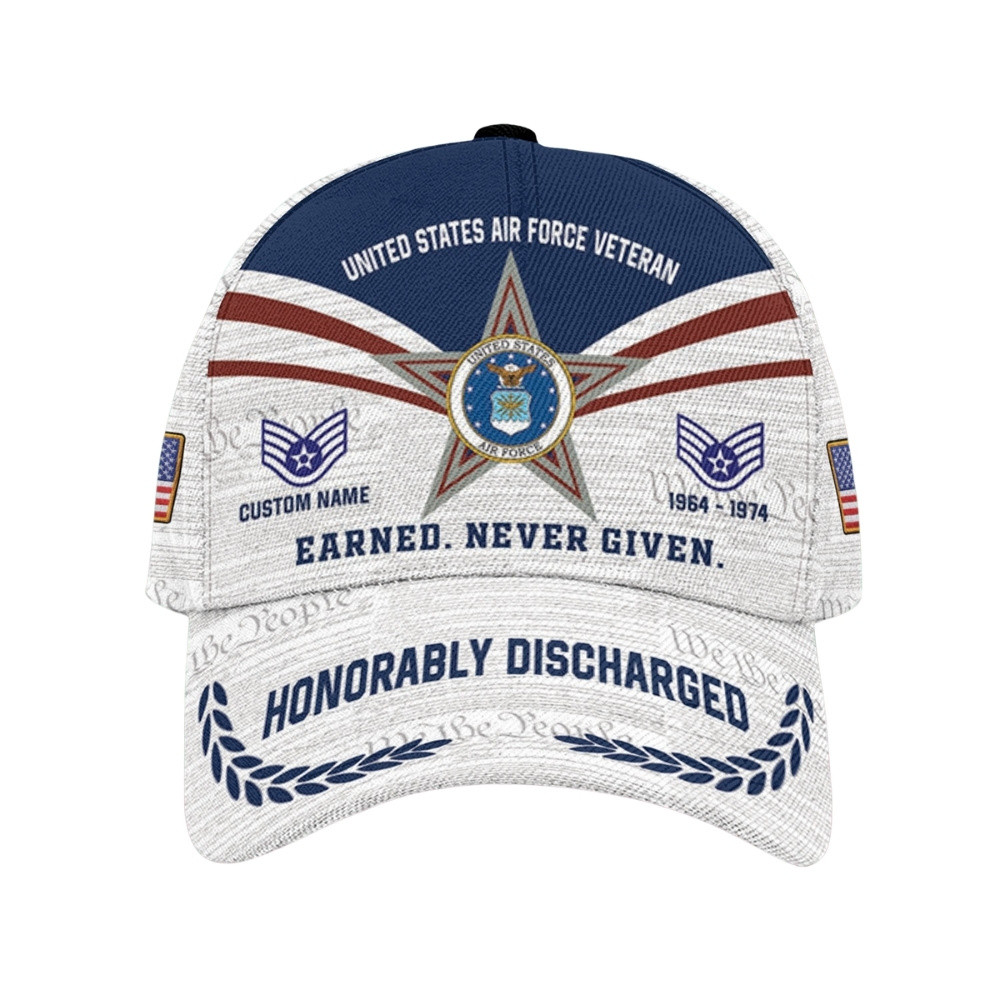 Premium Custom USAF Veteran Hat VPVC020563, Cap For Air Force Veterans, Gifts For Veterans Day, Father’s Day