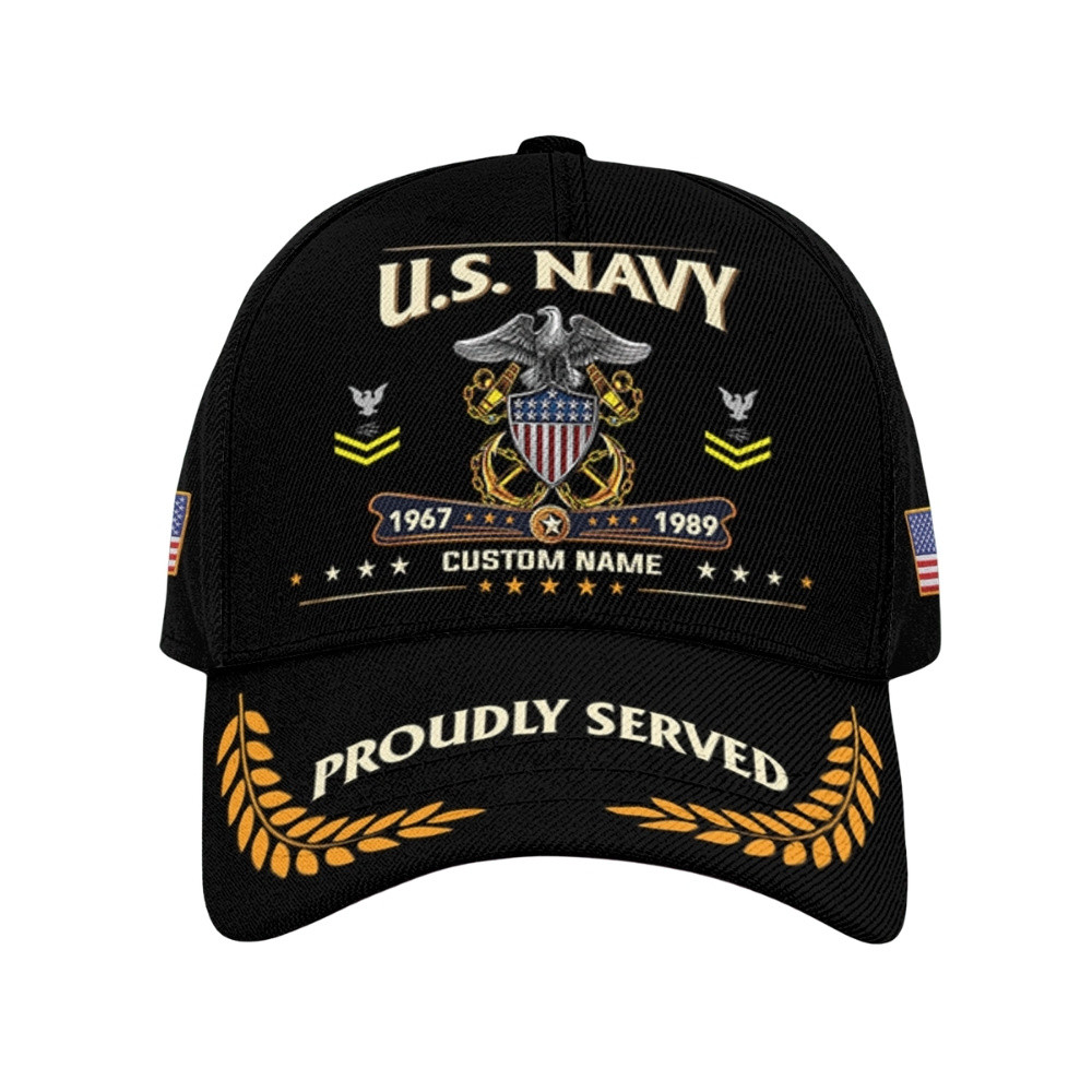 Premium Custom US Navy Veteran Hat VPVC020571, Cap For Navy Veterans, Gifts For Veterans Day, Father’s Day