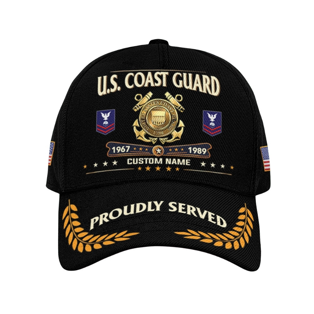Premium Custom USCG Veteran Hat VPVC020574, Cap For Coast Guard Veterans, Gifts For Veterans Day, Father’s Day