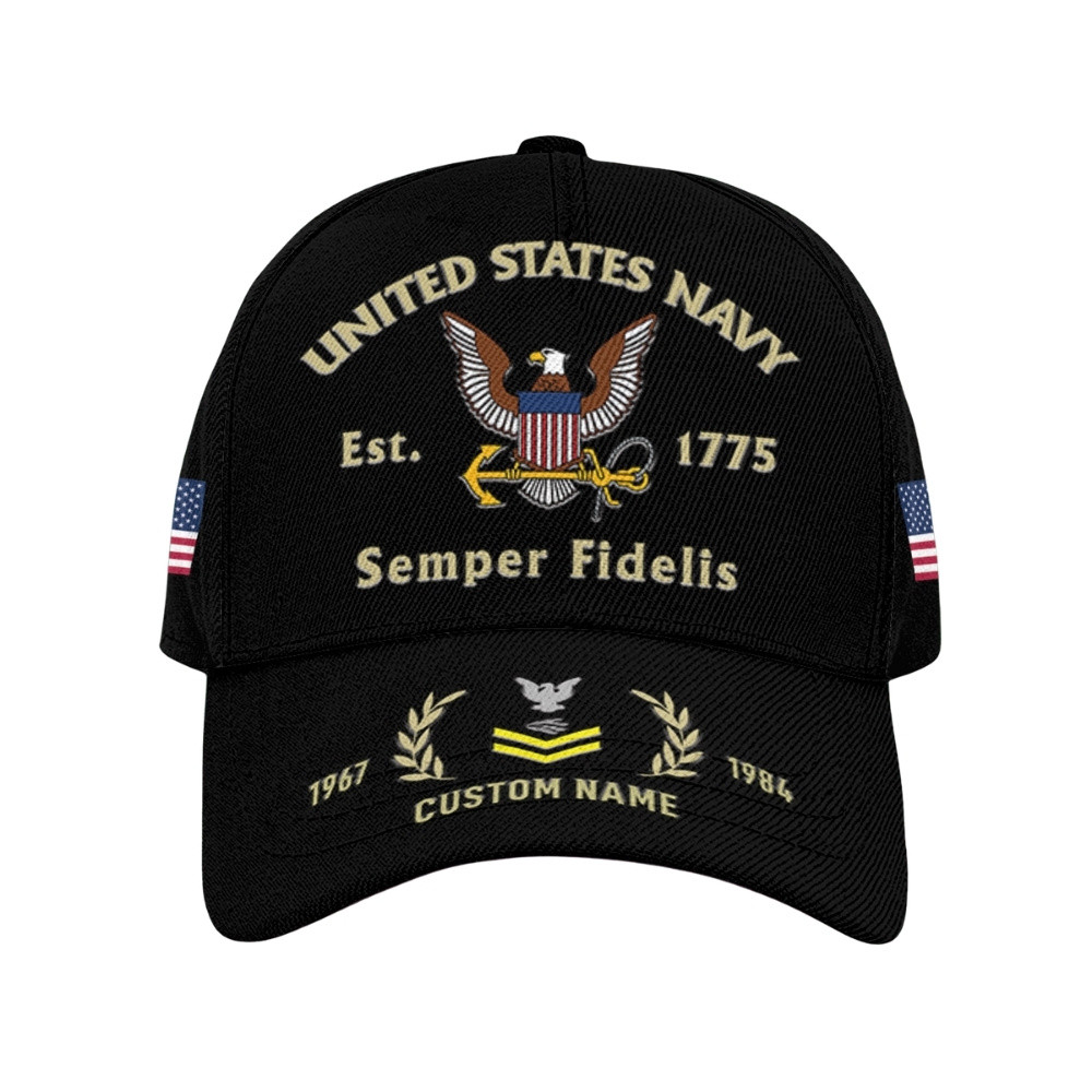 Premium Custom US Navy Veteran Hat VPVC020576, Cap For Navy Veterans, Gifts For Veterans Day, Father’s Day