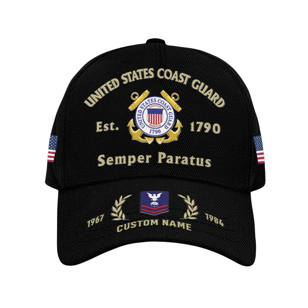 Premium Custom USCG Veteran Hat VPVC020579, Cap For Coast Guard Veterans, Gifts For Veterans Day, Father’s Day