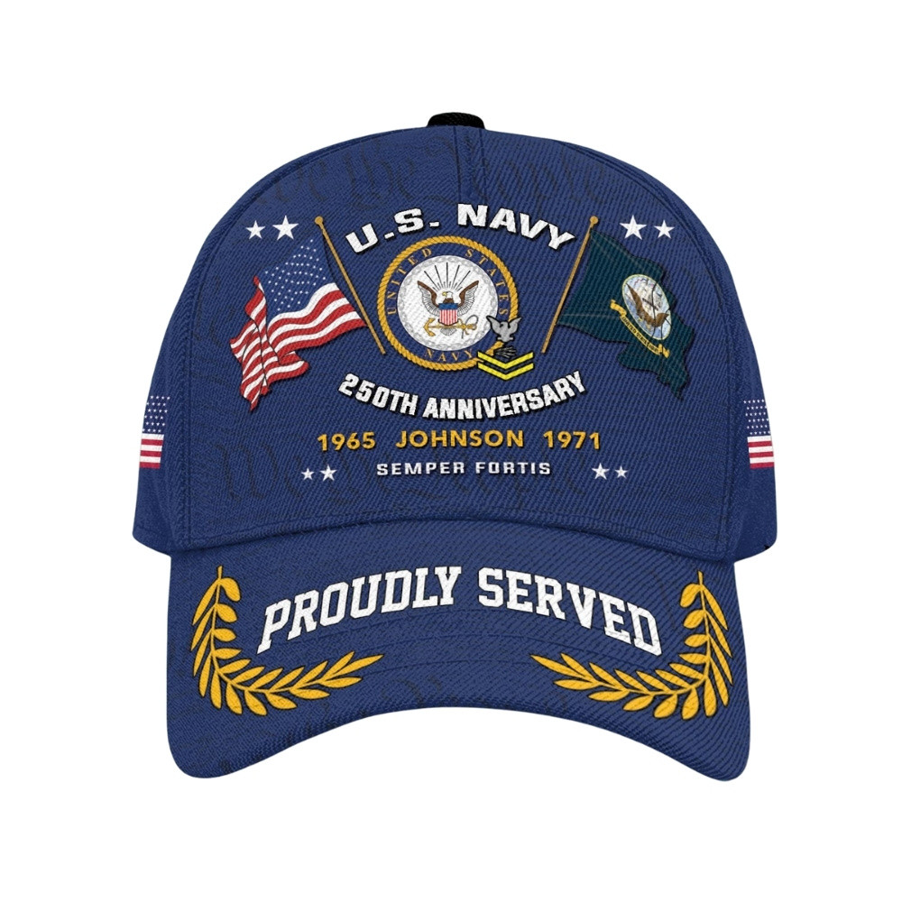 Premium Custom US Navy Veteran Hat VPVC020586, Cap For Navy Veterans, Gifts For Veterans Day, Father’s Day