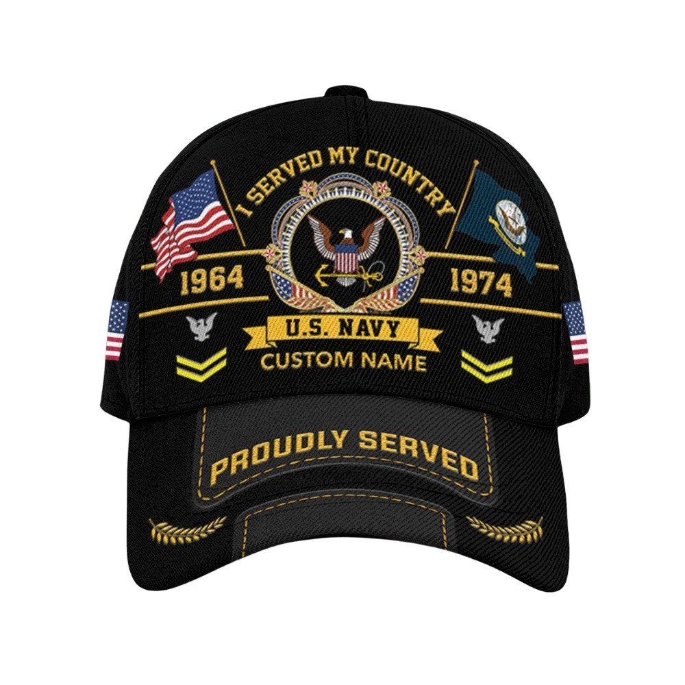 Premium Custom US Navy Veteran Hat VPVC020591, Cap For Navy Veterans, Gifts For Veterans Day, Father’s Day