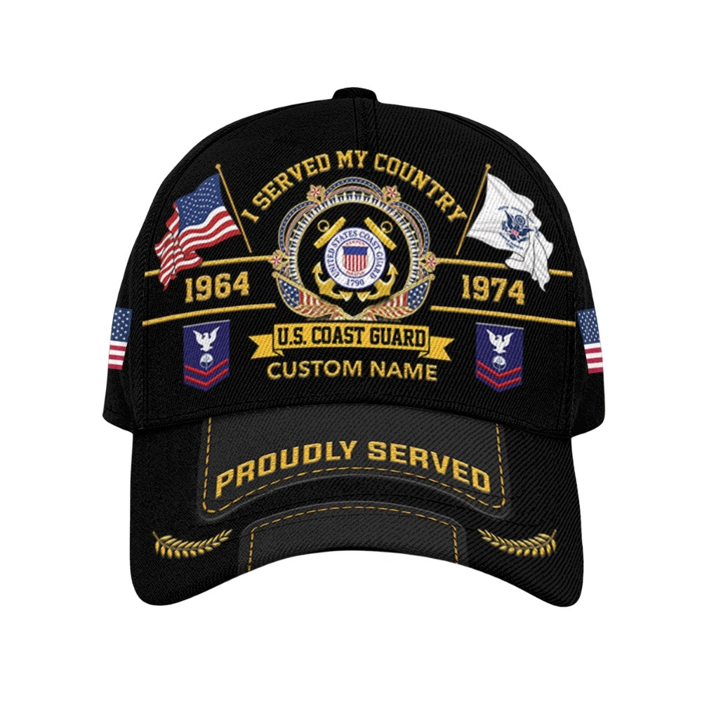 Premium Custom USCG Veteran Hat VPVC020594, Cap For Coast Guard Veterans, Gifts For Veterans Day, Father’s Day
