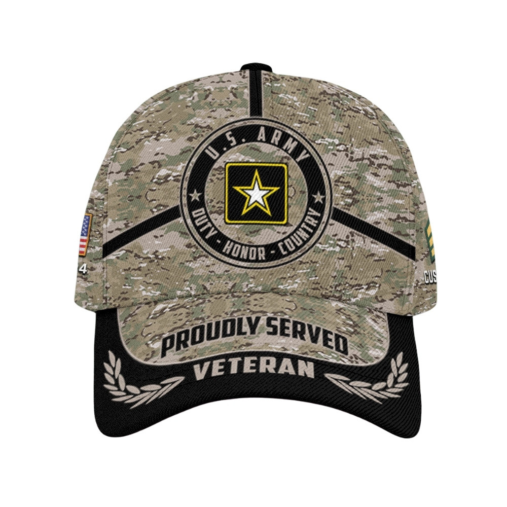 Premium Custom US Army Veteran Hat VPVC020595, Cap For Army Veterans, Gifts For Veterans Day, Father’s Day
