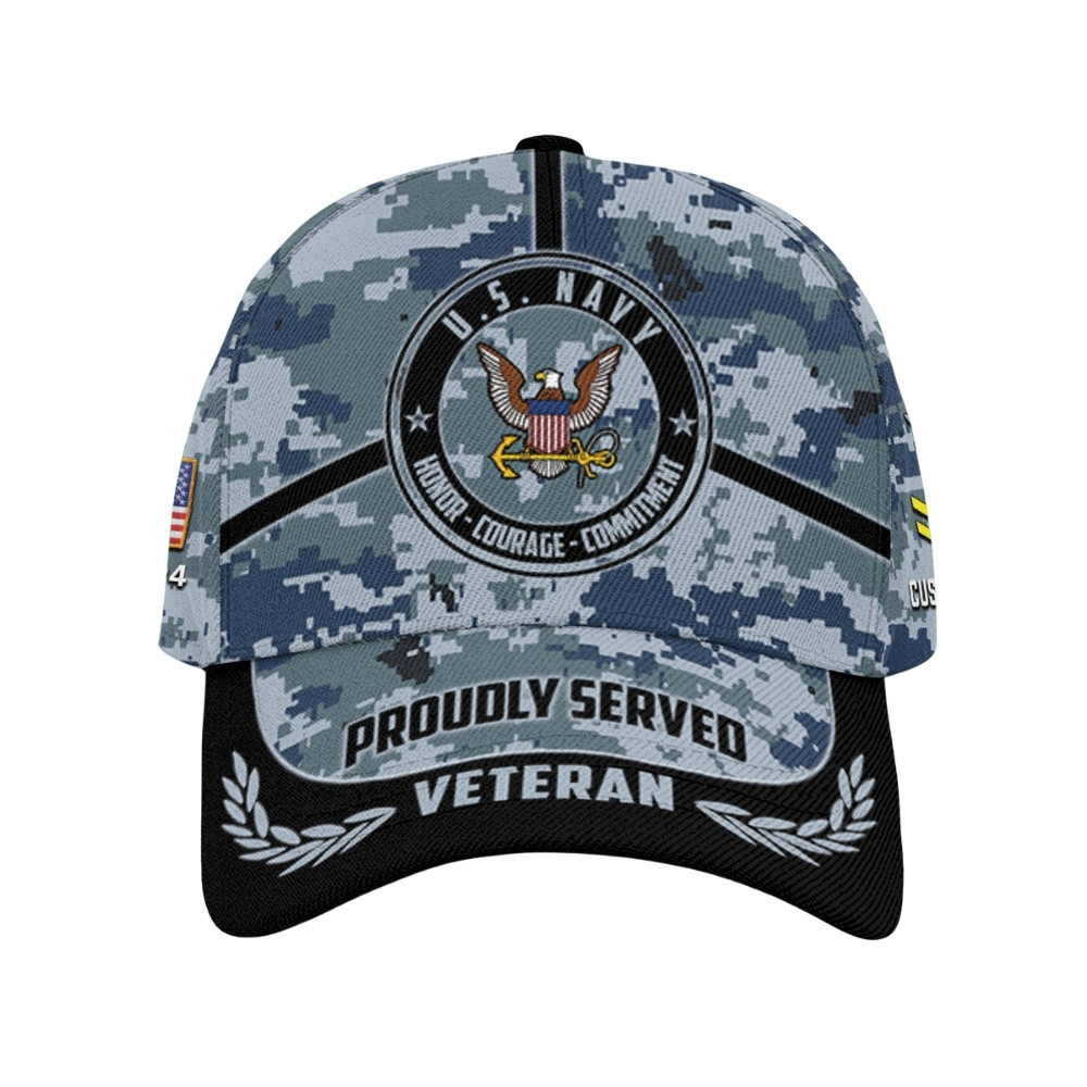 Premium Custom US Navy Veteran Hat VPVC020596, Cap For Navy Veterans, Gifts For Veterans Day, Father’s Day