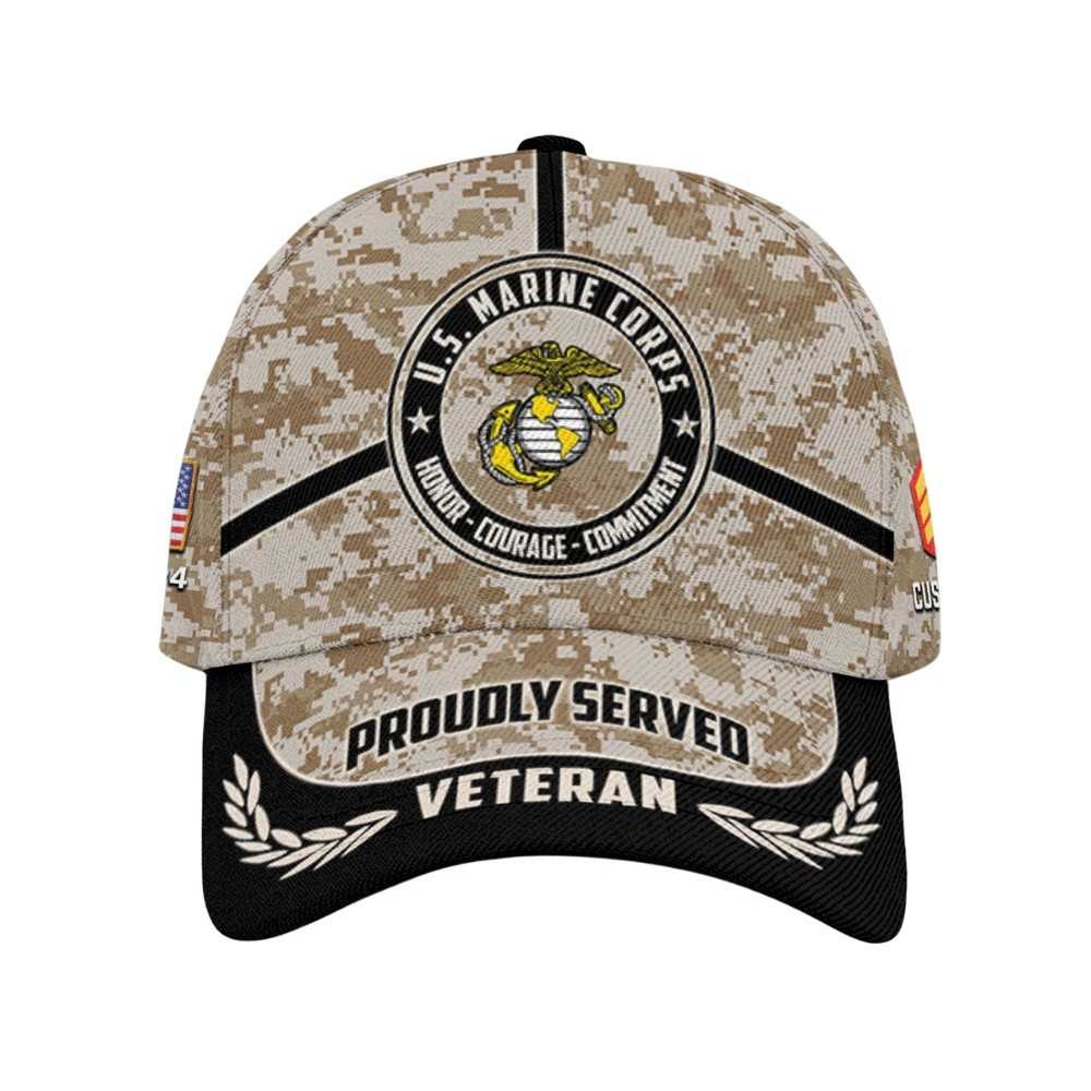 Premium Custom USMC Veteran Hat VPVC020597, Cap For Marine Veterans, Gifts For Veterans Day, Father’s Day