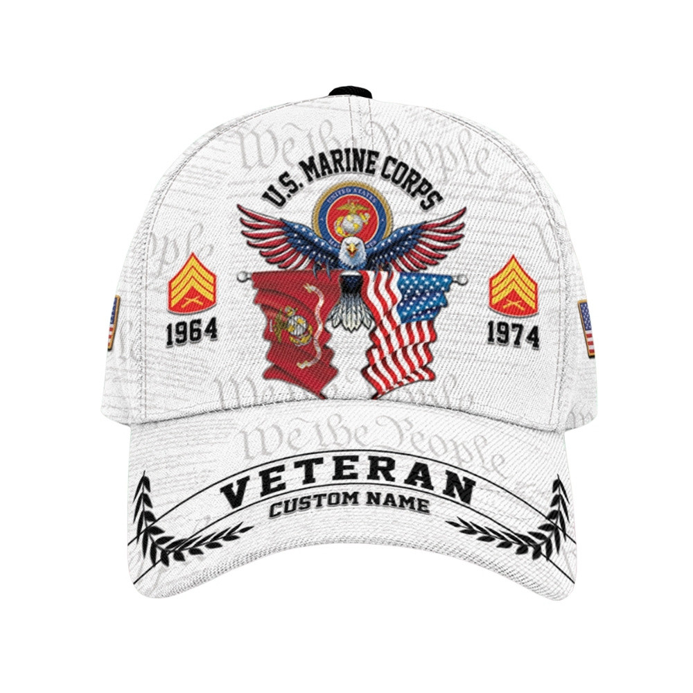 Premium Custom USMC Veteran Hat VPVC020602, Cap For Marine Veterans, Gifts For Veterans Day, Father’s Day