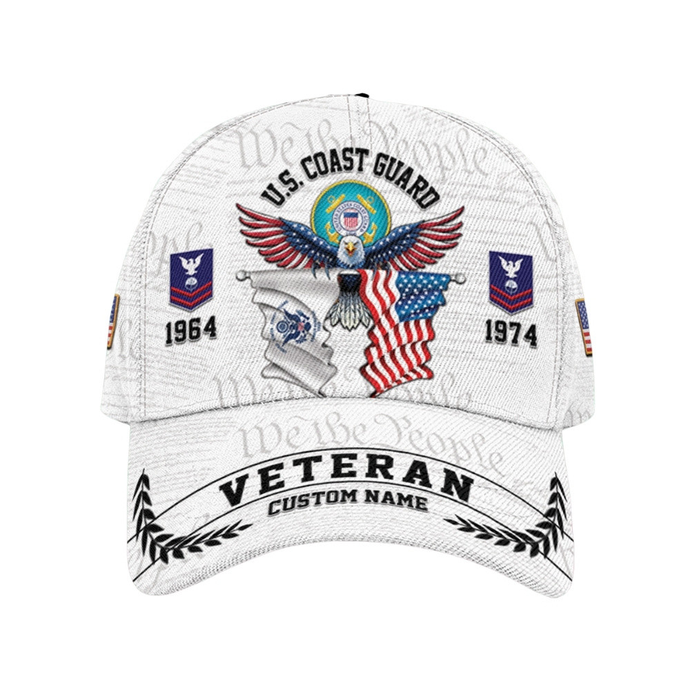 Premium Custom USCG Veteran Hat VPVC020604, Cap For Coast Guard Veterans, Gifts For Veterans Day, Father’s Day
