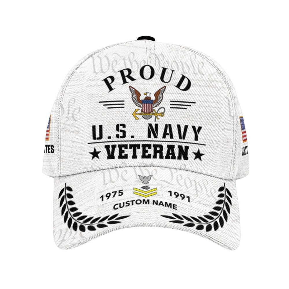 Premium Custom US Navy Veteran Hat VPVC020606, Cap For Navy Veterans, Gifts For Veterans Day, Father’s Day