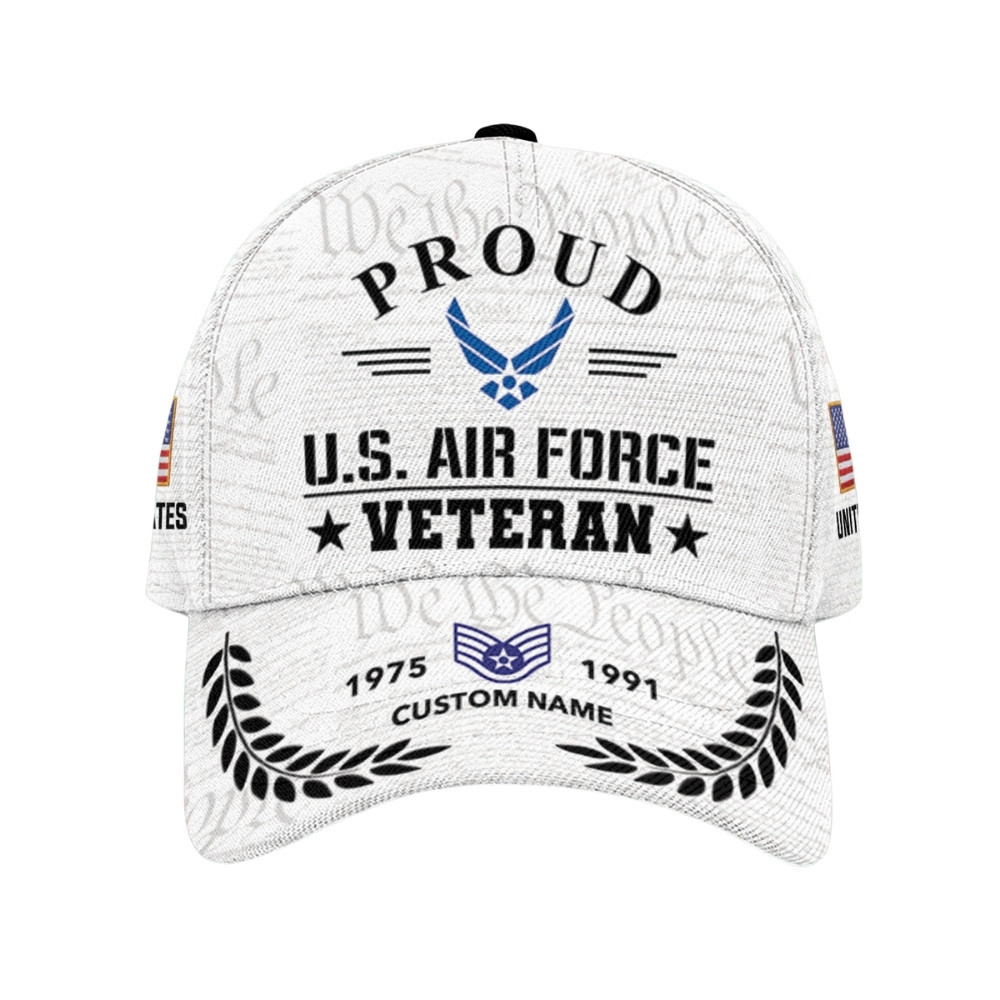 Premium Custom USAF Veteran Hat VPVC020608, Cap For Air Force Veterans, Gifts For Veterans Day, Father’s Day
