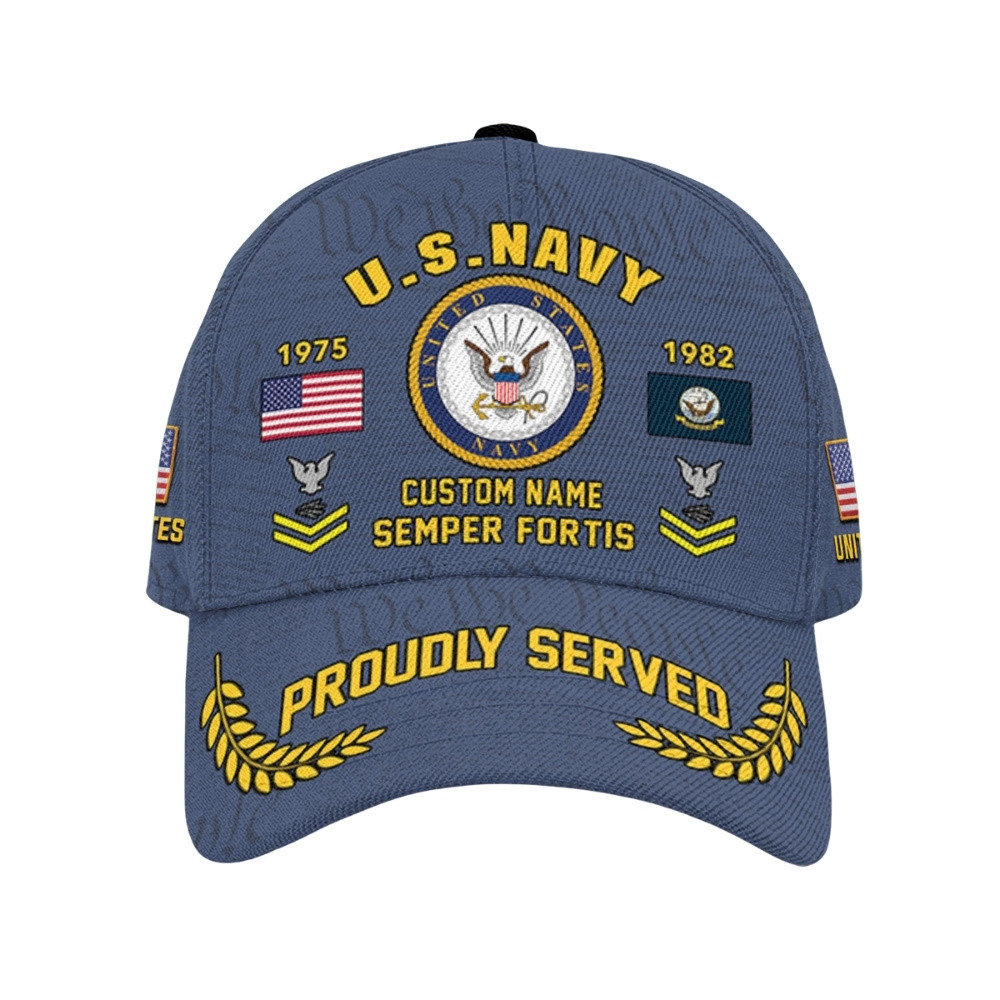 Premium Custom US Navy Veteran Hat VPVC020611, Cap For Navy Veterans, Gifts For Veterans Day, Father’s Day